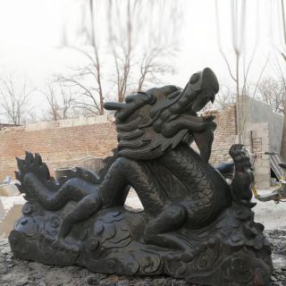 石雕中國(guó)龍主題雕刻