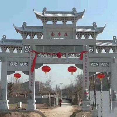 曲陽石雕山門牌坊哪家好？山門牌坊價格
