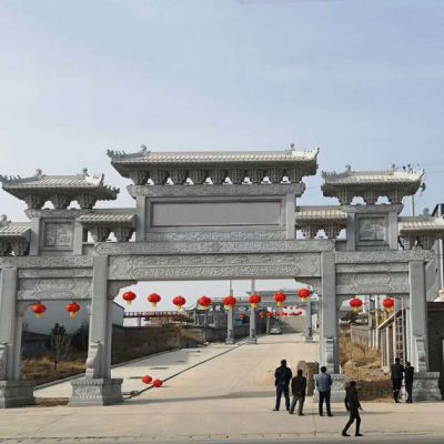 湖南古鎮(zhèn)門(mén)樓_旅游區(qū)度假村古村大門(mén)牌樓的吉祥神韻