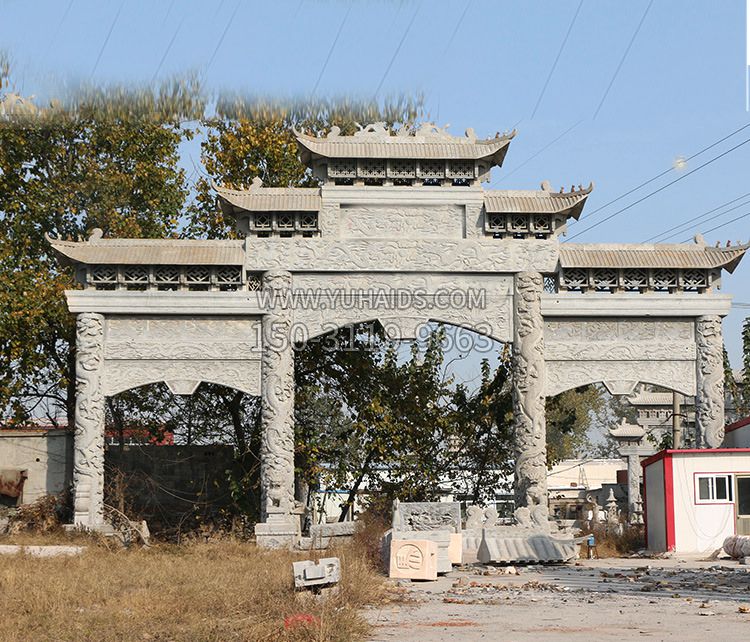 村鎮(zhèn)門口石雕山門牌坊