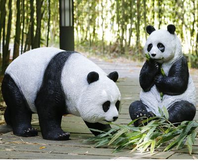 國寶熊貓雕塑戶外公園大型仿真動物景觀