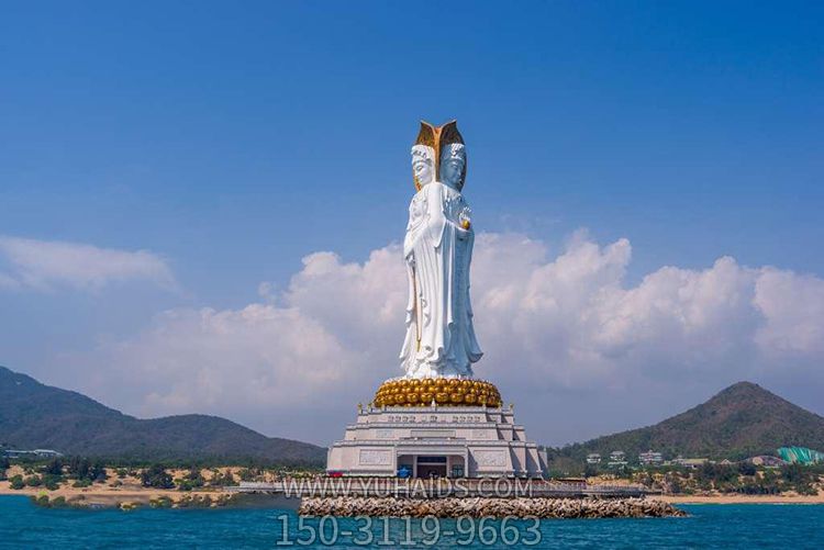 戶外景區(qū)大理石石雕大型三面觀音雕塑