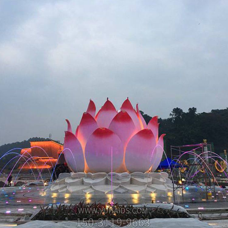 大型不銹鋼噴漆漸變蓮花抽象雕塑城市廣場景點小區(qū)美陳擺件