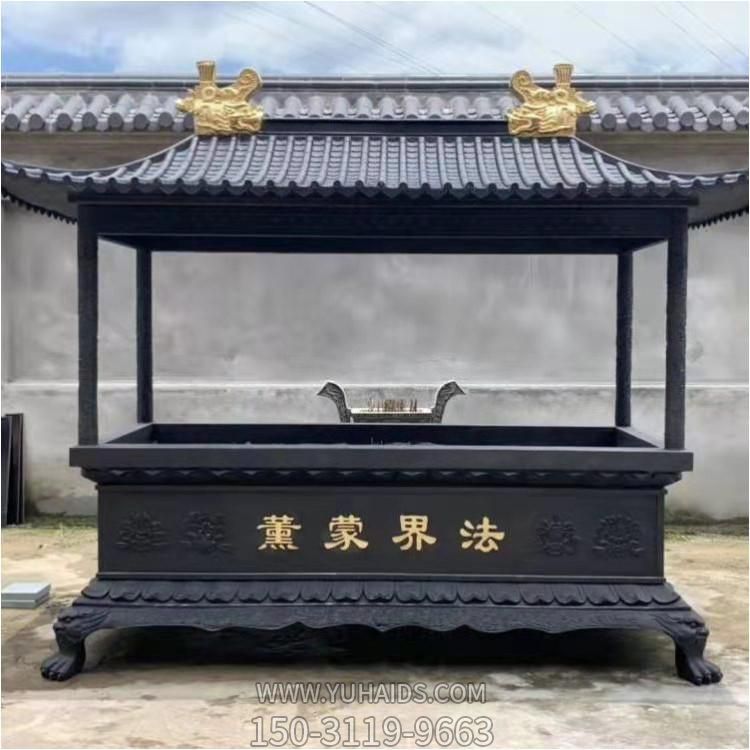 寺廟景區(qū)大型戶(hù)外玻璃鋼仿銅創(chuàng)意香爐雕塑