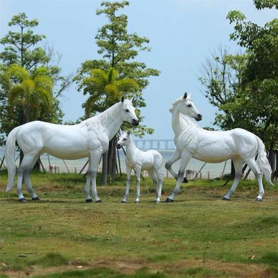 玻璃鋼仿真馬 動(dòng)物園草坪景觀擺件