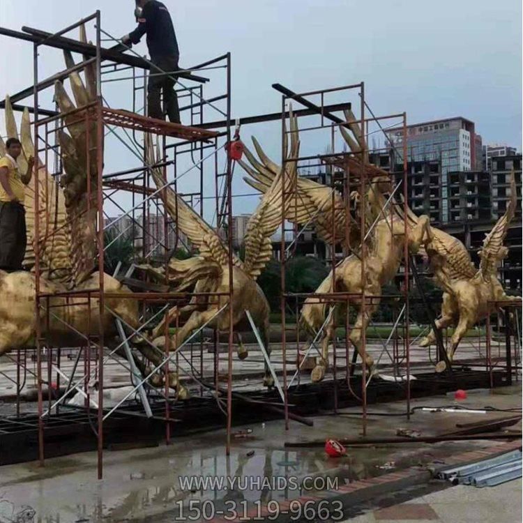 城市街道玻璃鋼仿銅動(dòng)物景觀馬雕塑