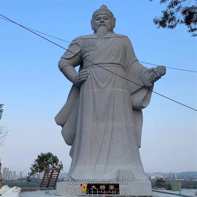 大型寺廟石雕關(guān)公擺放 石材將軍戶外景觀雕塑