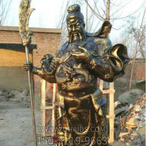 銅雕寺廟宗教大型武財(cái)神關(guān)公雕塑擺件