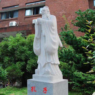 校園孔子像，漢白玉大理石石刻孔子