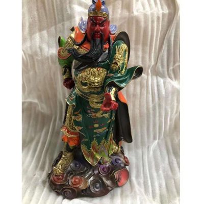 家居供奉玻璃鋼彩繪武財(cái)神關(guān)公雕塑