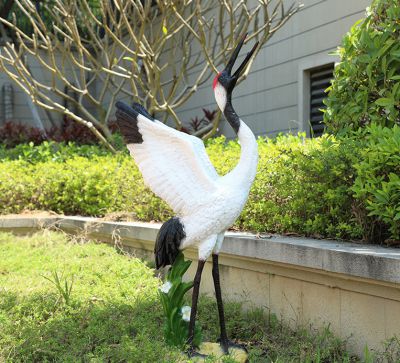 公園玻璃鋼仿真動物鶴雕塑