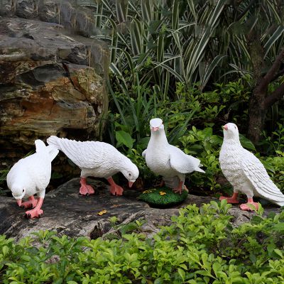 公園戶外池塘邊仿真動物玻璃鋼材質(zhì)鴿子雕塑