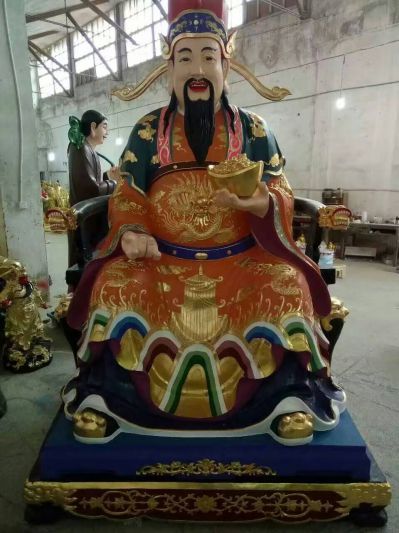 招財(cái)進(jìn)寶財(cái)神銅雕寺廟供奉財(cái)神雕塑