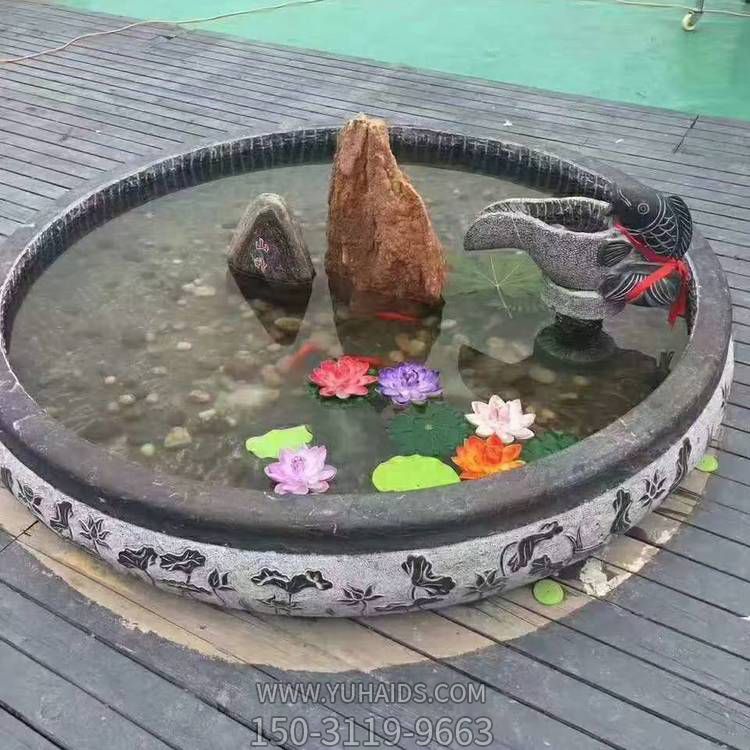 大型庭院戶外水景魚(yú)缸雕塑