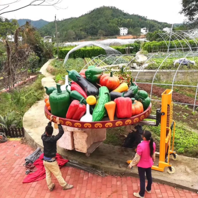 農(nóng)場(chǎng)大型玻璃鋼仿真彩繪蔬菜蔬菜景觀